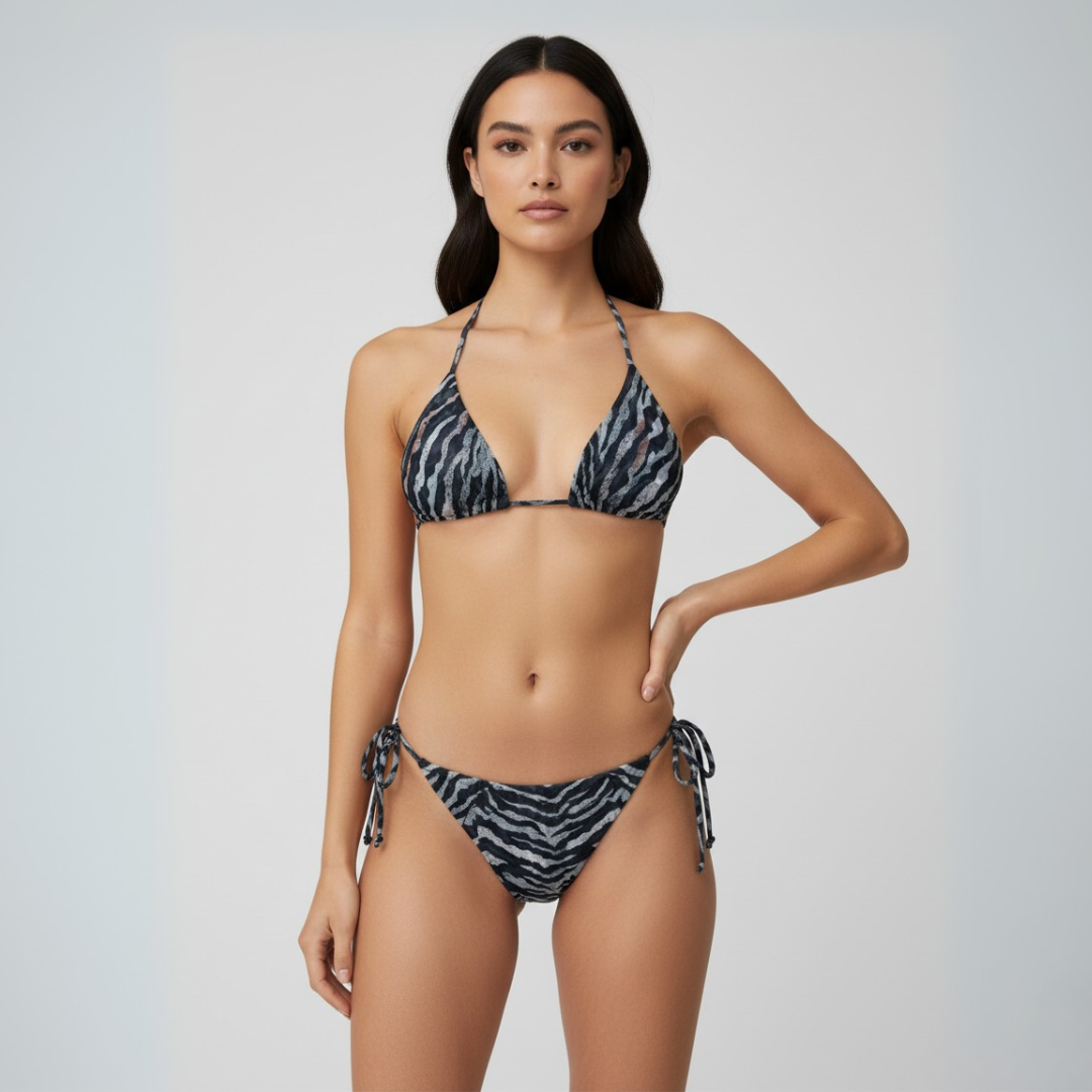 Tie-Side Bikini Bottoms / ZEBRA