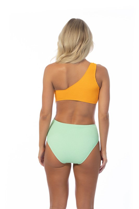 Ava Two Tone Cutout Swimsuit - Pikemla
