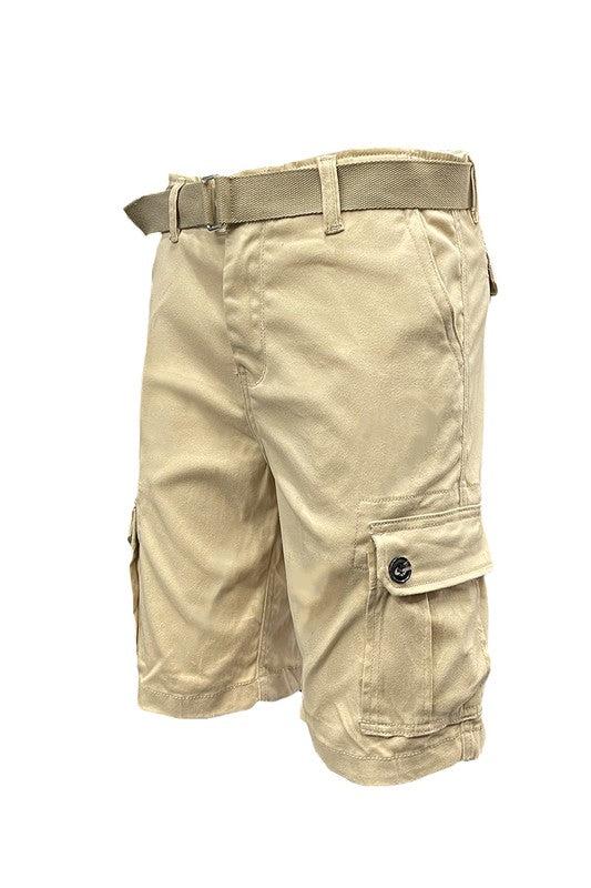 Men’s Belted Cargo Shorts with Belt