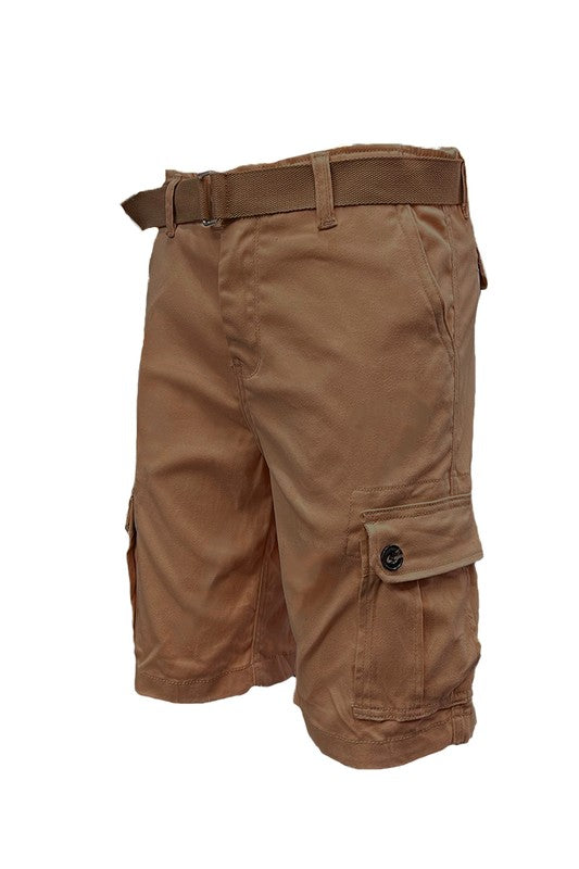 Men’s Belted Cargo Shorts with Belt