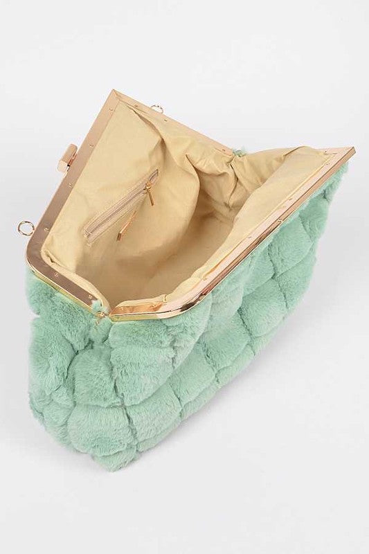 Quilted Faux Fur Iconic Swing Bag - Pikemla