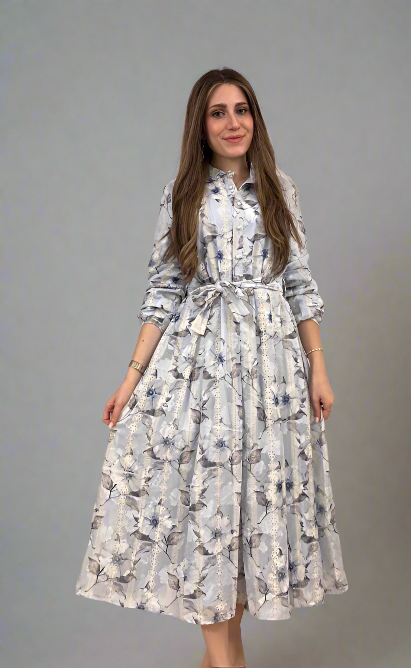 Light Blue Floral Print Dress