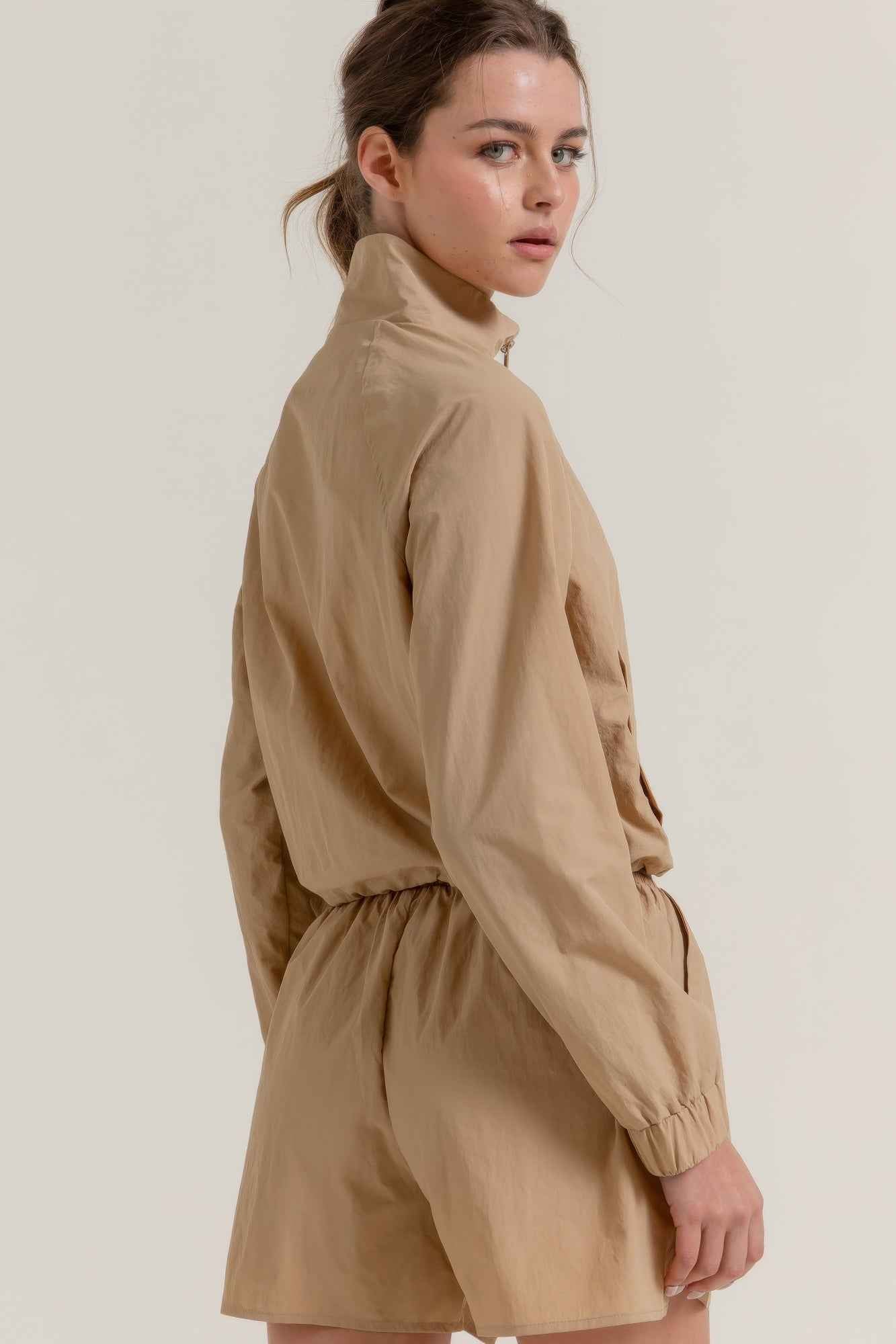 Long Slv Crop Activewear Anorak Jacket - Pikemla