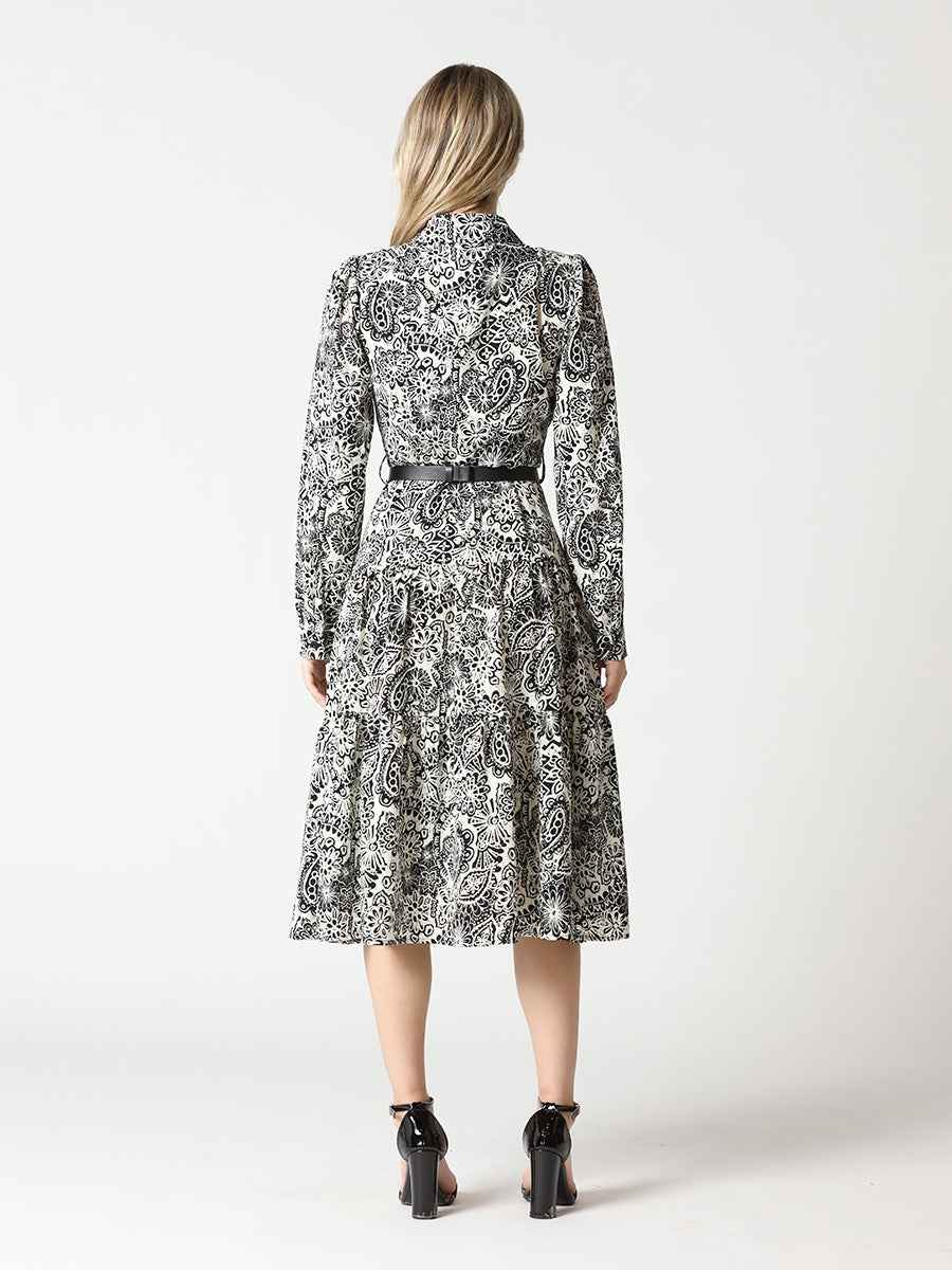 Gracia Paisley Print Flare Dress D34593