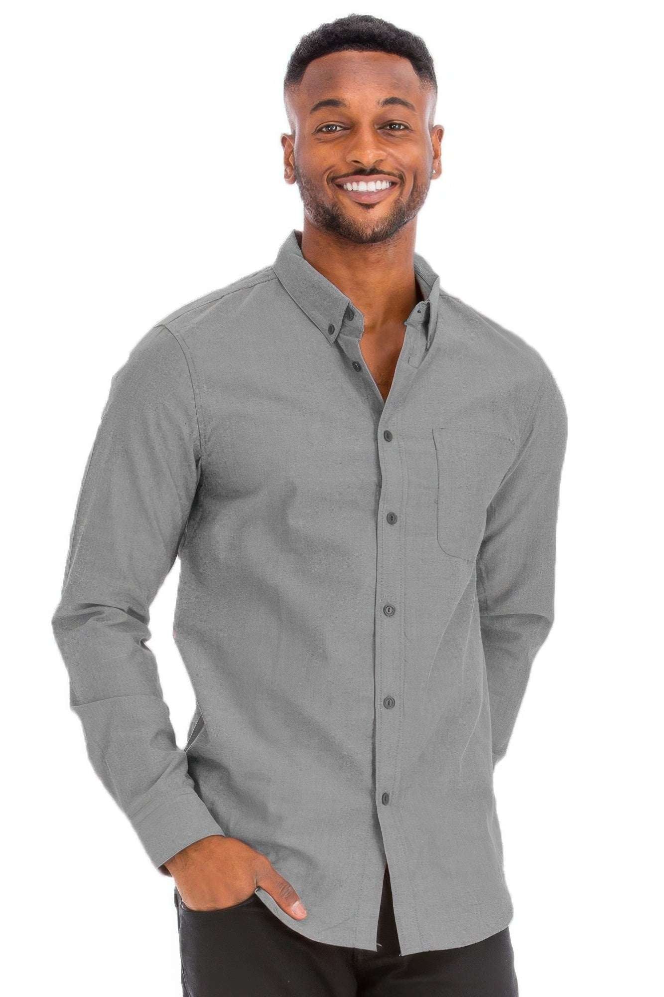 Men's Casual Long Sleeve Shirt - Pikemla