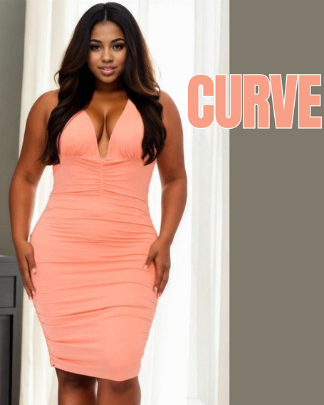 Elegant plus size women's fashion dress designed to highlight curves, perfect for any occasion