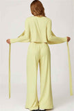 The Sprint Long Sleeve Crop Top Halter Tank Top Sweatpants 3-Piece Set