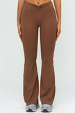 The Lushness Long Sleeve Crop Top Flared Leggings 2-Piece Set