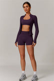 The Nova Luxe Jacket Sports Bra Shorts 3-Piece Set