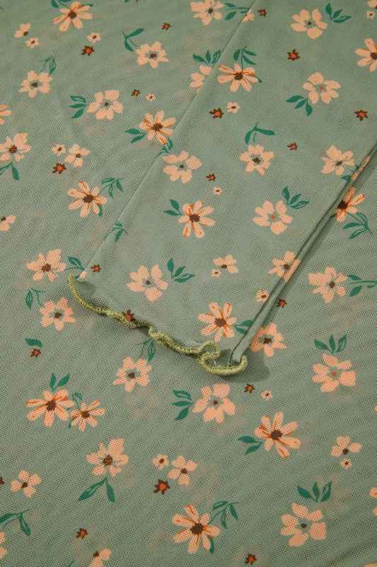 Floral Mesh Long Sleeve Top