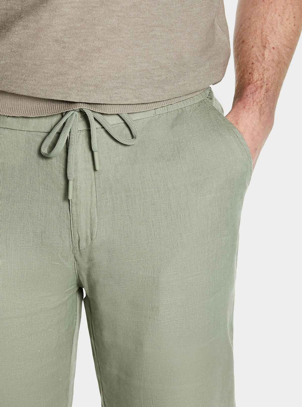 Pantalone in puro lino con coulisse
