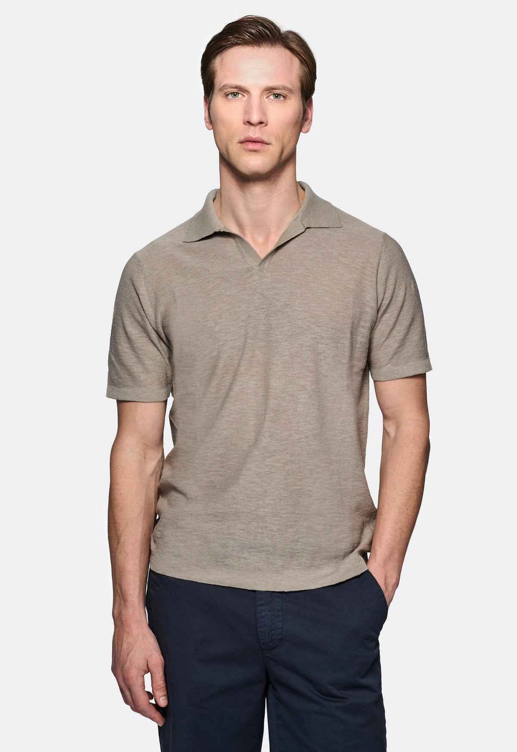 Polo in maglia cotone e lino