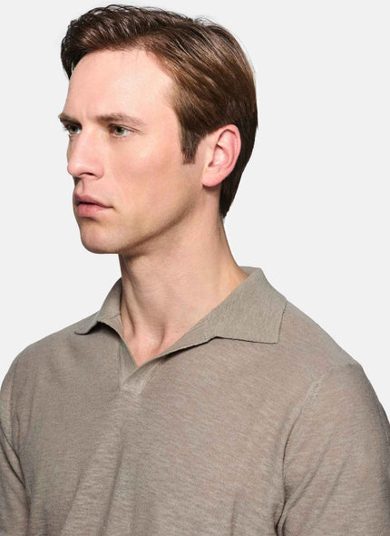 Polo in maglia cotone e lino