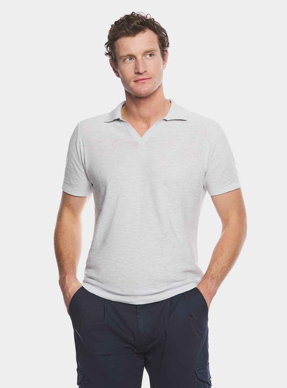 Polo in maglia cotone e lino