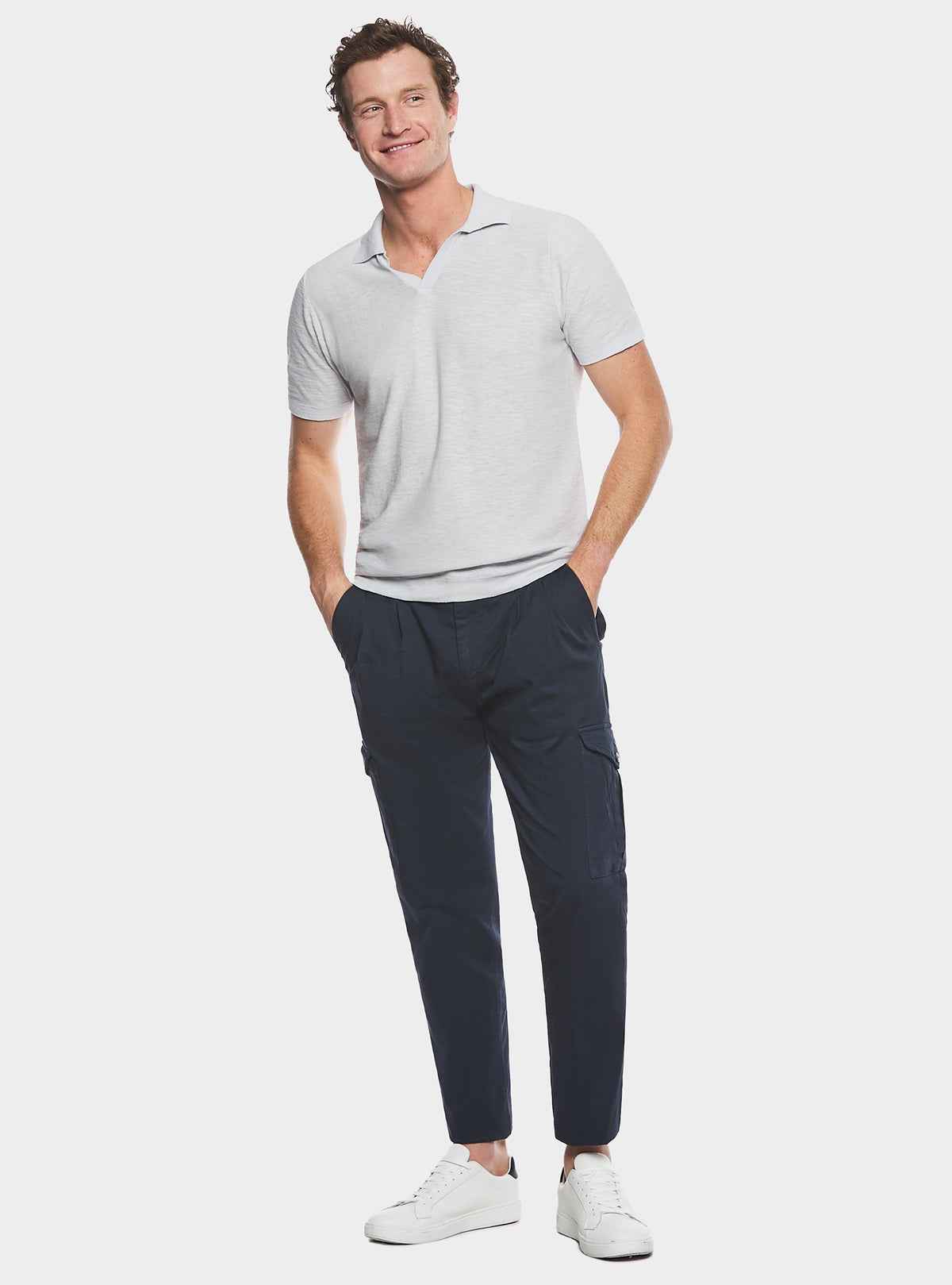 Polo in maglia cotone e lino