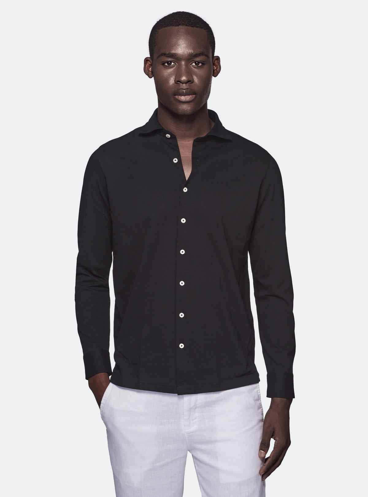 Polo camicia in cotone piquet.