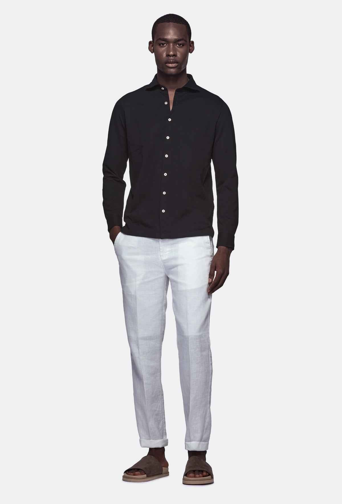 Polo camicia in cotone piquet.