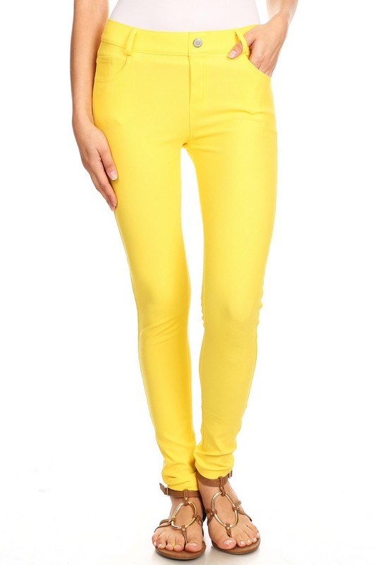 Cotton-Blend 5-Pocket Skinny Jeggings - Pikemla