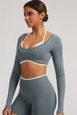 The Elevate Long Sleeve Crop top Shorts 2-Piece Set