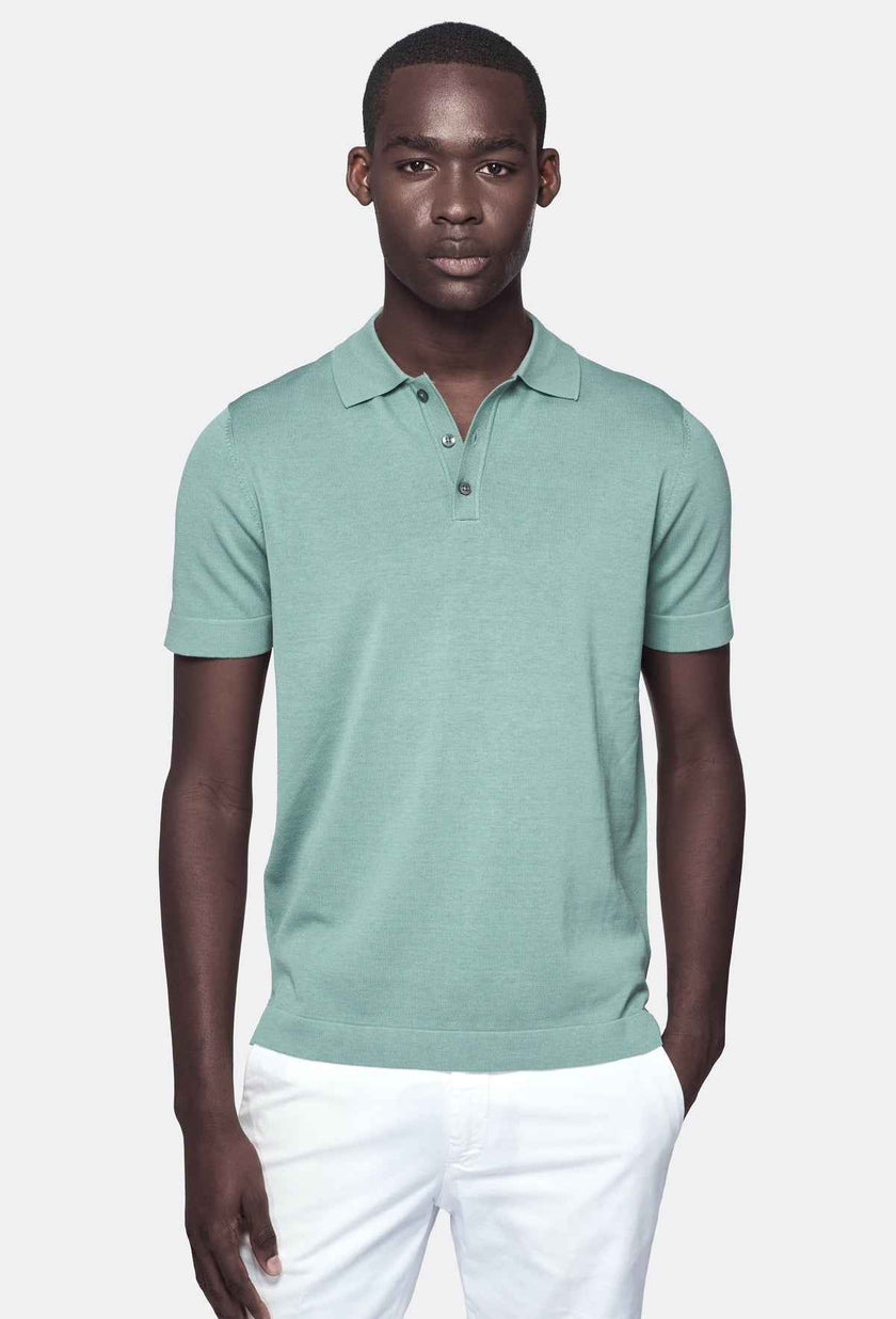 Polo in cotone e seta