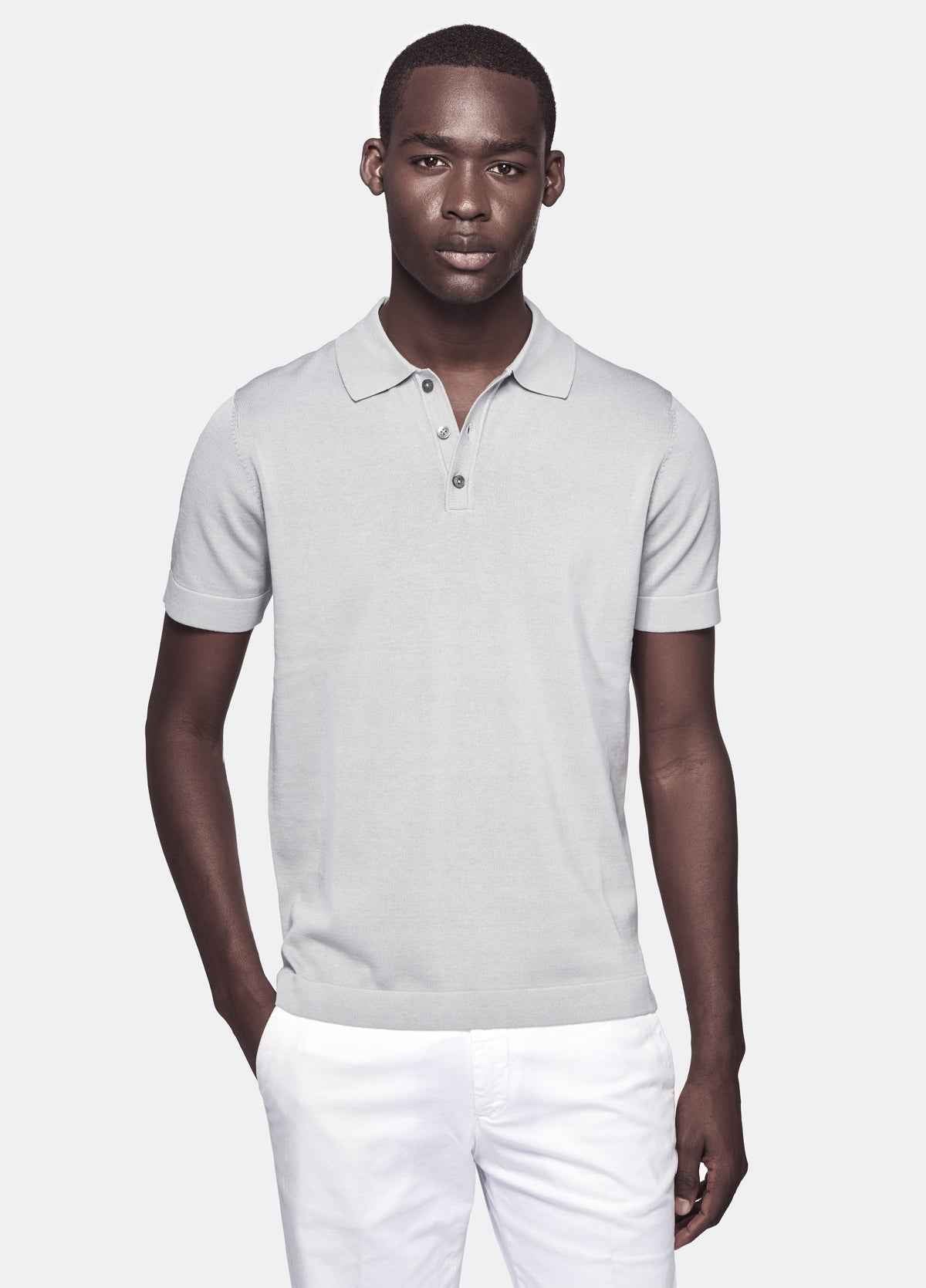 Polo in cotone e seta