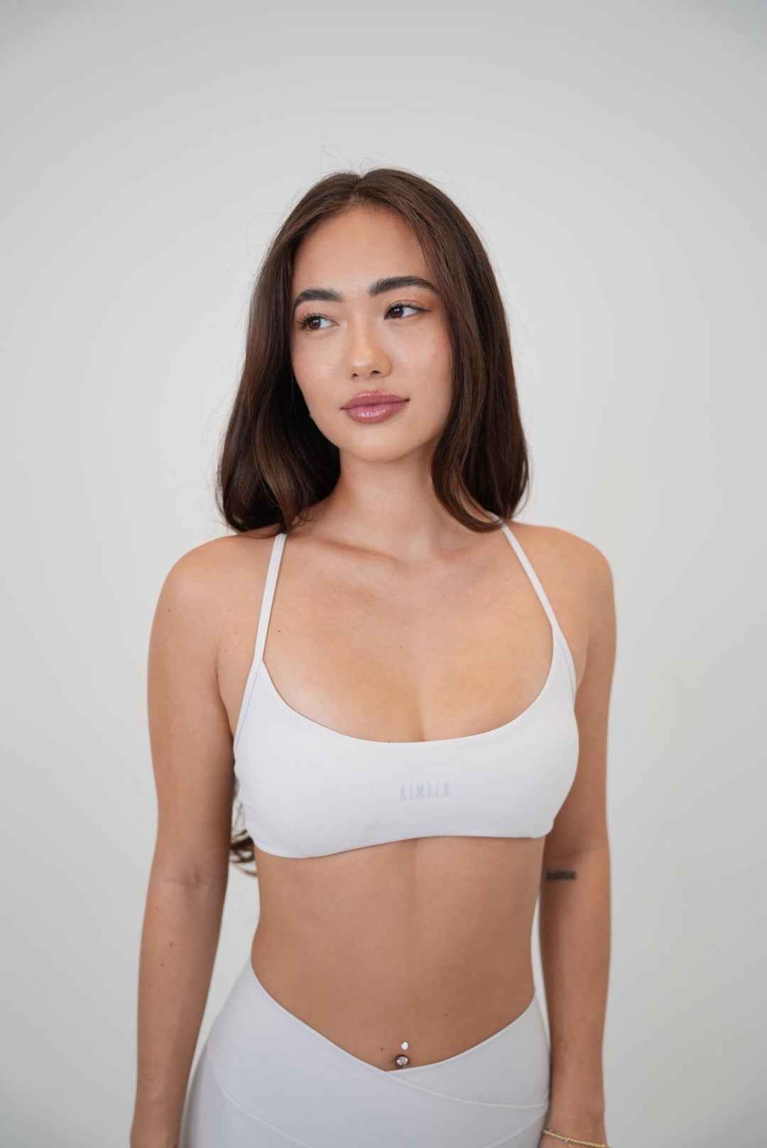 My Time Is Divine Lime White Cross-Back Butter Soft Bra