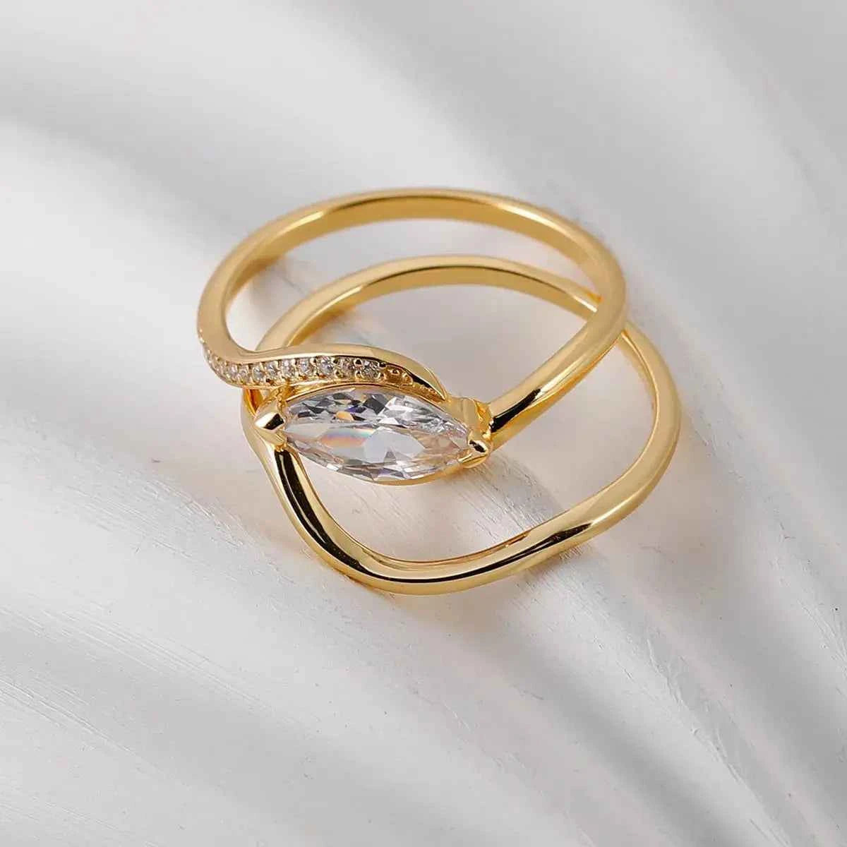 1 Carat Moissanite 925 Sterling Silver 2pcs Ring Set