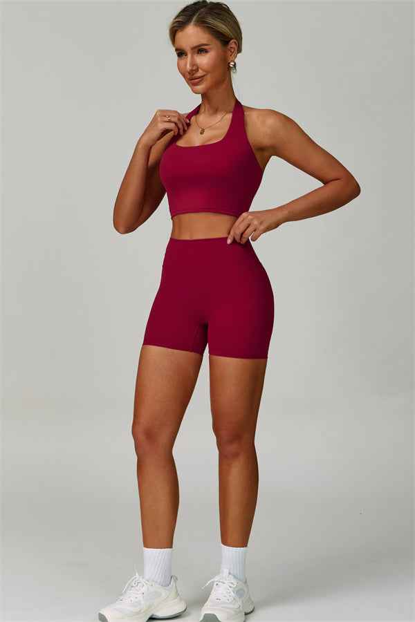 The Seraphine Halter Crop Top Shorts 2-Piece Set