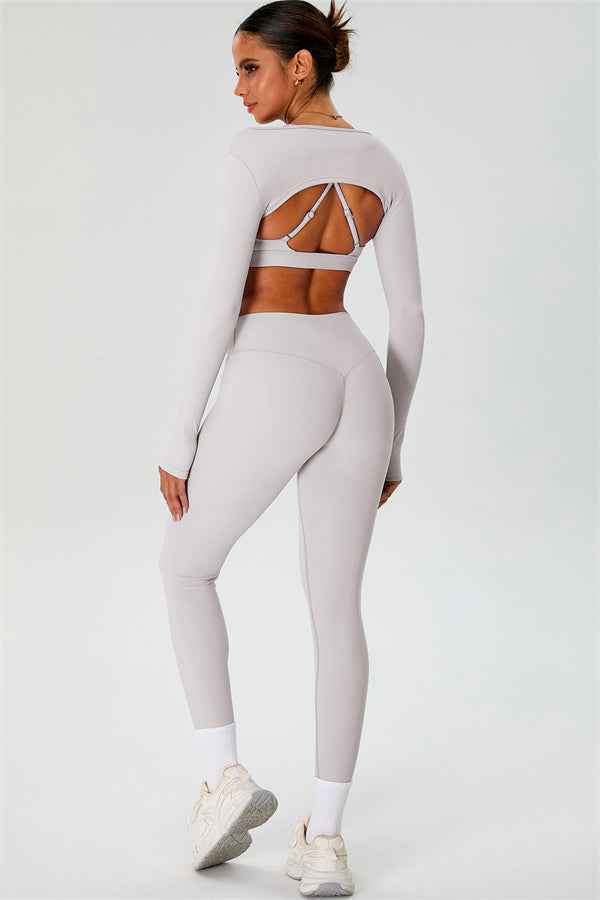 The Ember Sports Bra Crop Top Leggings 3-Piece Set