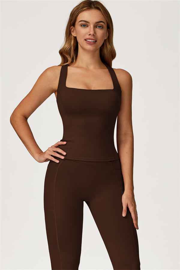 The Glacier Crop Tank Flared Leggings 2-Piece Set