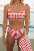 Amanda Bikini Top - Guava Gingham