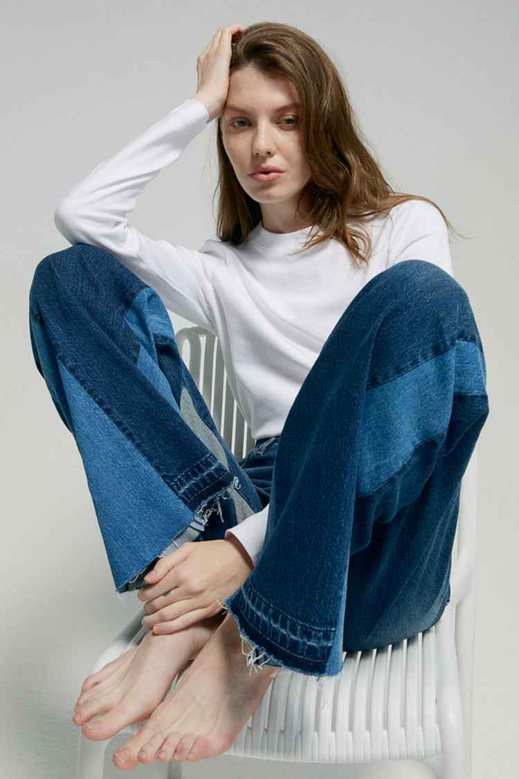 Shadow Split Wideleg Jeans HJ056