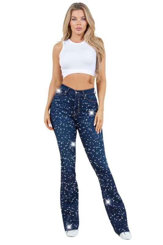 Galaxy Glow Rhinestone Boot Cut Jean