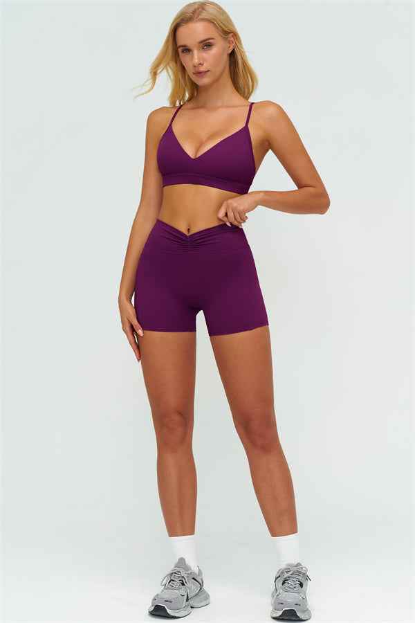 The Lushness Y-Back Sports Bra Shorts 2-Piece Set