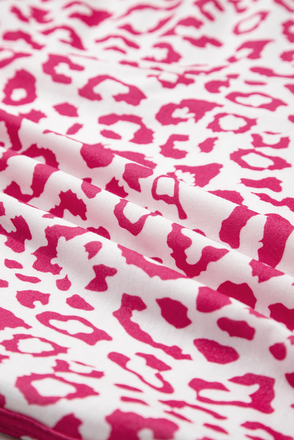 White Leopard Elastic Waist Lace up Contrast Trim Casual Shorts - Pikemla