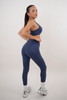 I Am Glowing Navy Blue Quick Dry Butter Legging