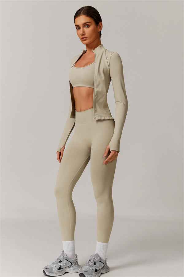 The Nova Luxe Jacket Sports Bra Leggings 3-Piece Set
