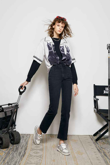 Activity Grrrl High Rise Kick Crop Jeans HJ017
