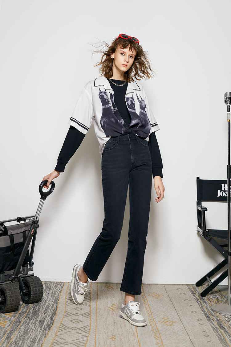 Activity Grrrl High Rise Kick Crop Jeans HJ017