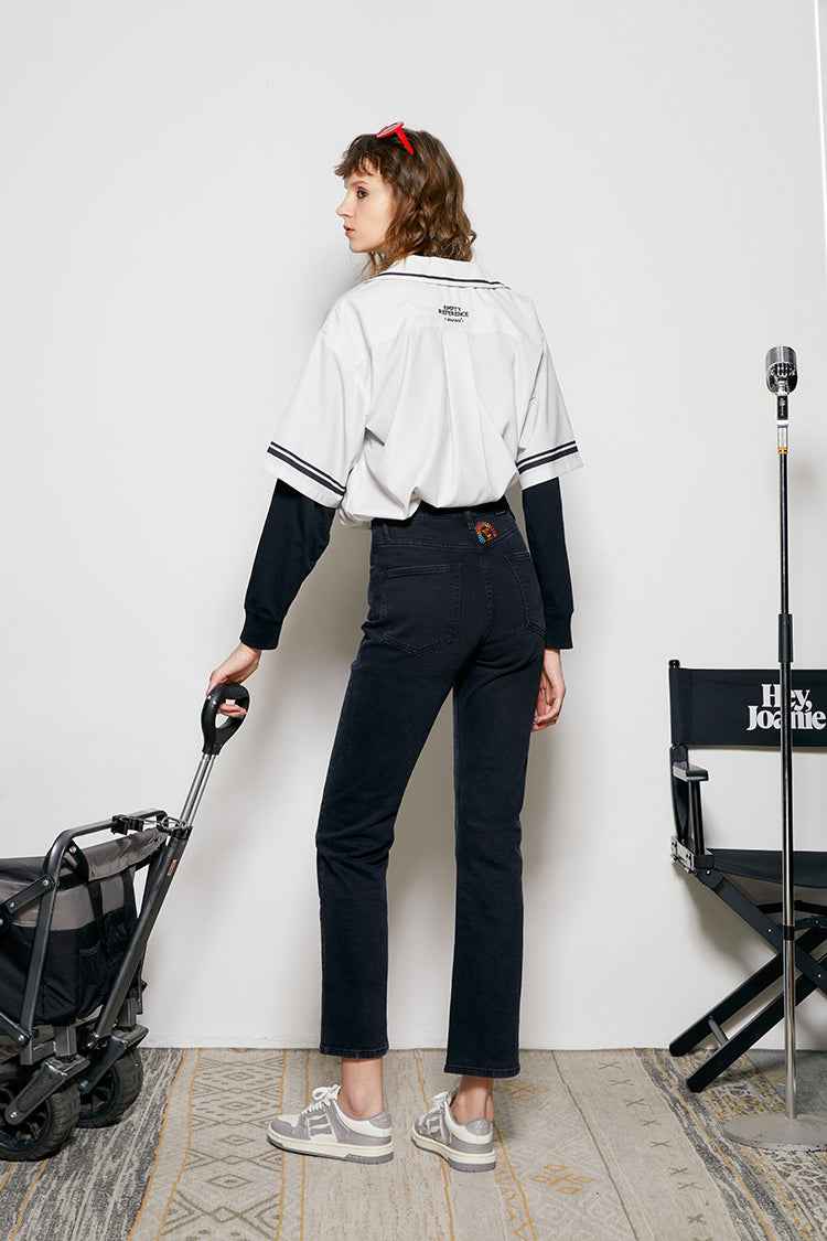 Activity Grrrl High Rise Kick Crop Jeans HJ017