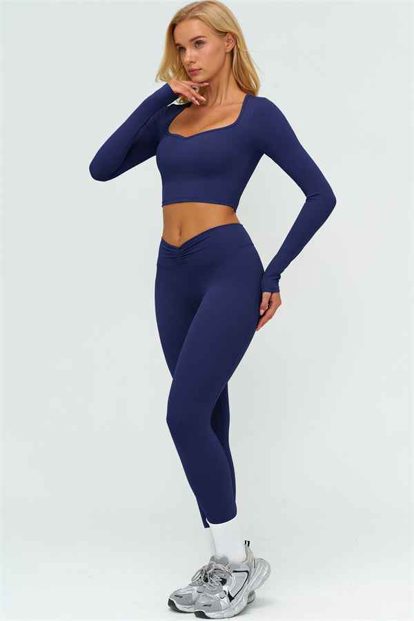 The Lushness Long Sleeve Crop top Leggings 2-Piece Set