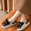 Piggy Cute Couple Open Toe Linen Cotton Linen Slippers