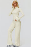 The FemmeFit Zip Jacket Straight Leg Pants 2-Piece Set
