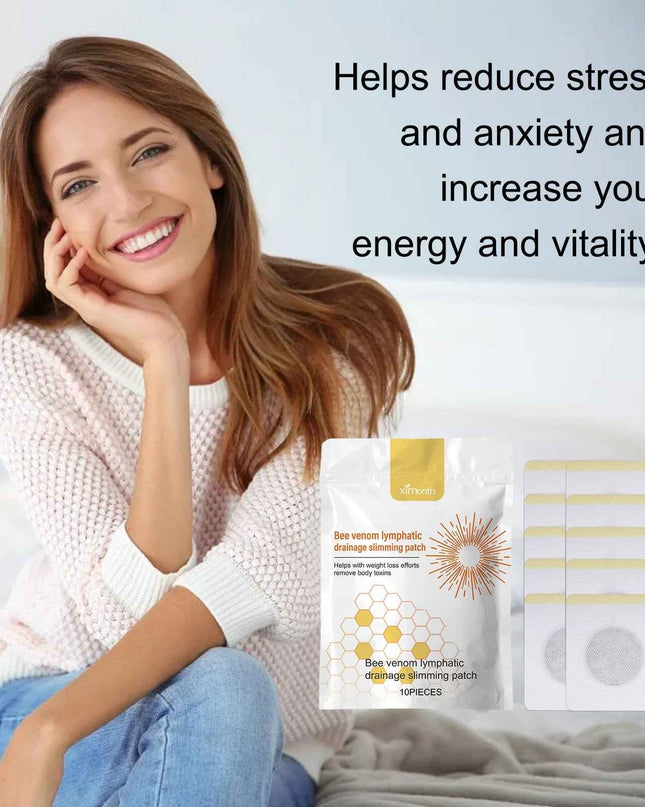 Ximonth Bee Venom Lymphoid Body Shaping Patch, Firming Flab Fat Belly Arms Bye Meat Body Lymph Care Patch