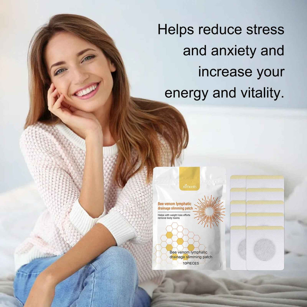 Ximonth Bee Venom Lymphoid Body Shaping Patch, Firming Flab Fat Belly Arms Bye Meat Body Lymph Care Patch