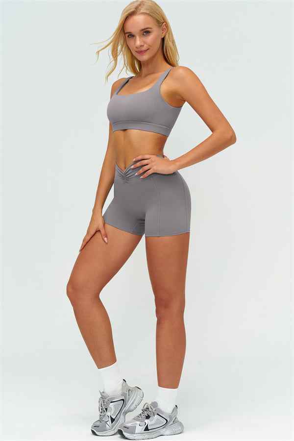 The Lushness V-Back Sports Bra Shorts 2-Piece Set