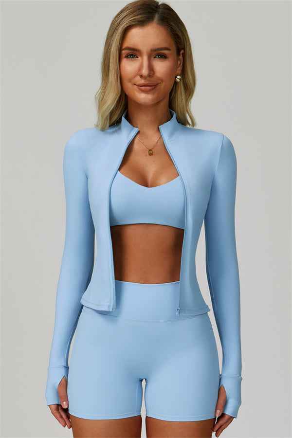 The Seraphine Jacket Sports Bra Shorts 3-Piece Set