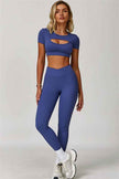 The Lavish Cut-out Crop Top Leggings 2-Piece Set