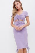 Alyssa Cutout Ribbed Midi Dress - Pikemla