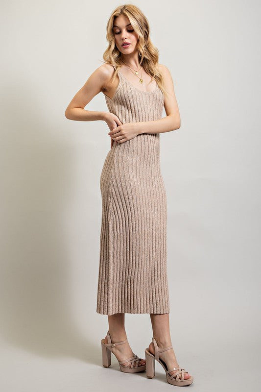 Rib Knit Maxi Dress - Pikemla